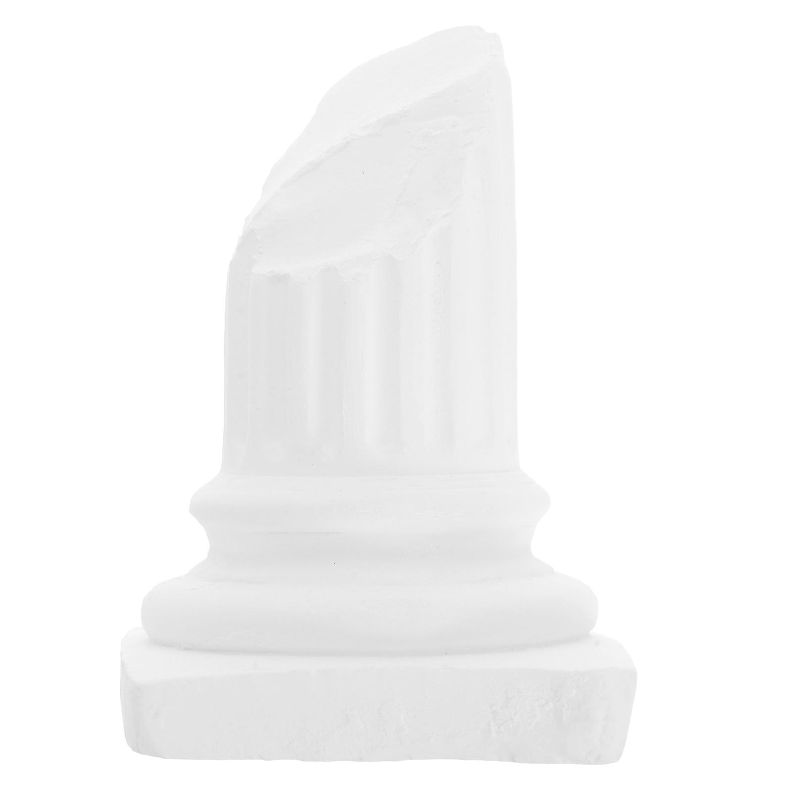 Miniature Roman Pillar Figurine Vintage Gypsum Column Ornament for Weddings, Photography & Home Decor – Intricate Design, Sturdy Construction,