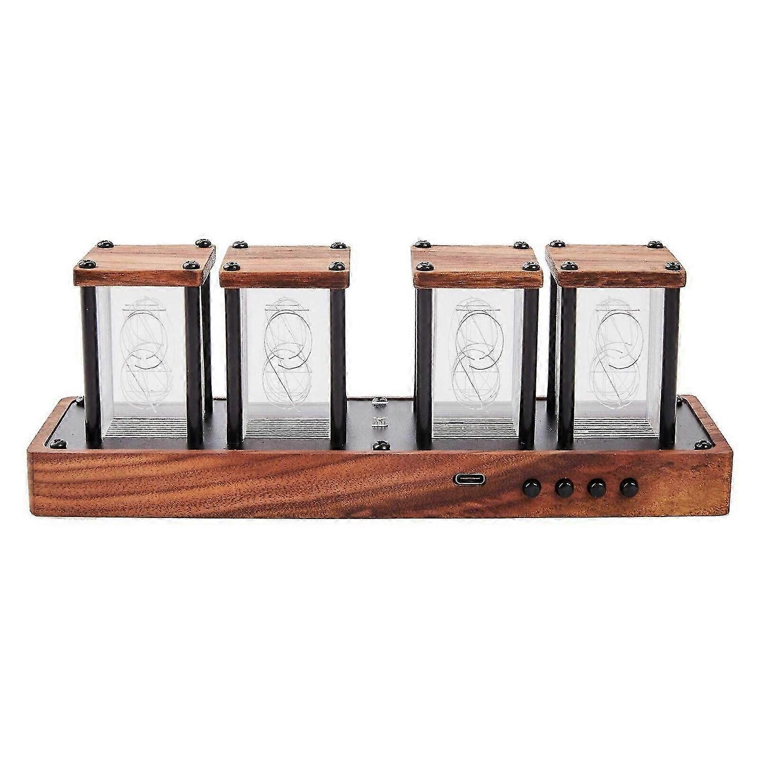 Tubes Clock Led Desk Clock Color Changing Nixie Tube Usb Powered Digital Alarm Clock For Gift FT