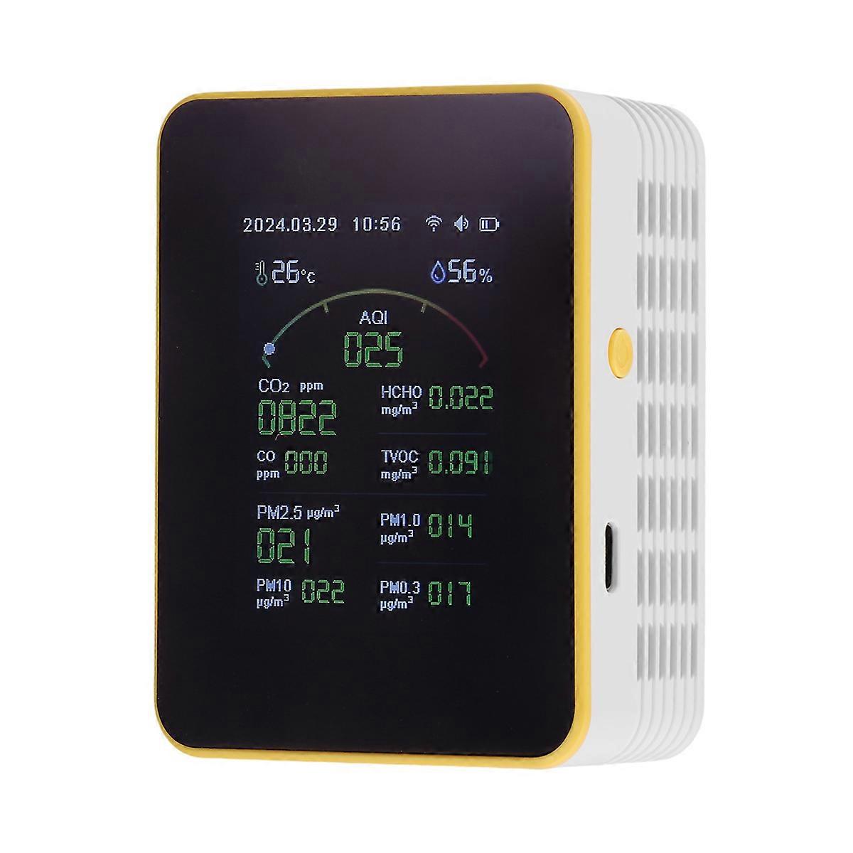 Tuya WiFi 15in1 Air Quality Detector Household Portable PM0.3 PM1.0 PM2.5 PM10 CO CO2 TVOC HCHO Tester Multi Clock