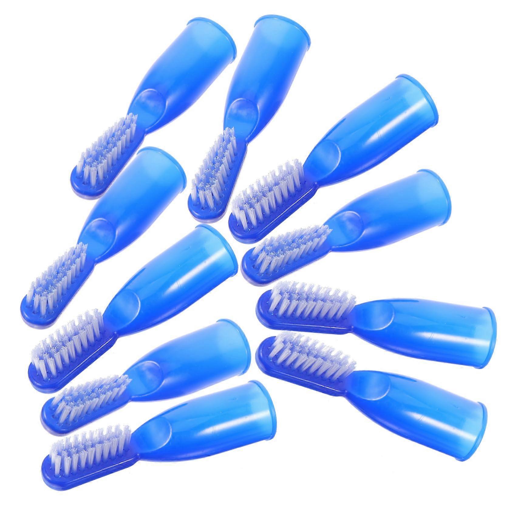 10 Pieces Mini Finger Toothbrushes for Effective Teeth Cleaning During Travel, Gentle Bristles Protect Teeth and Gums, Durable and Portable