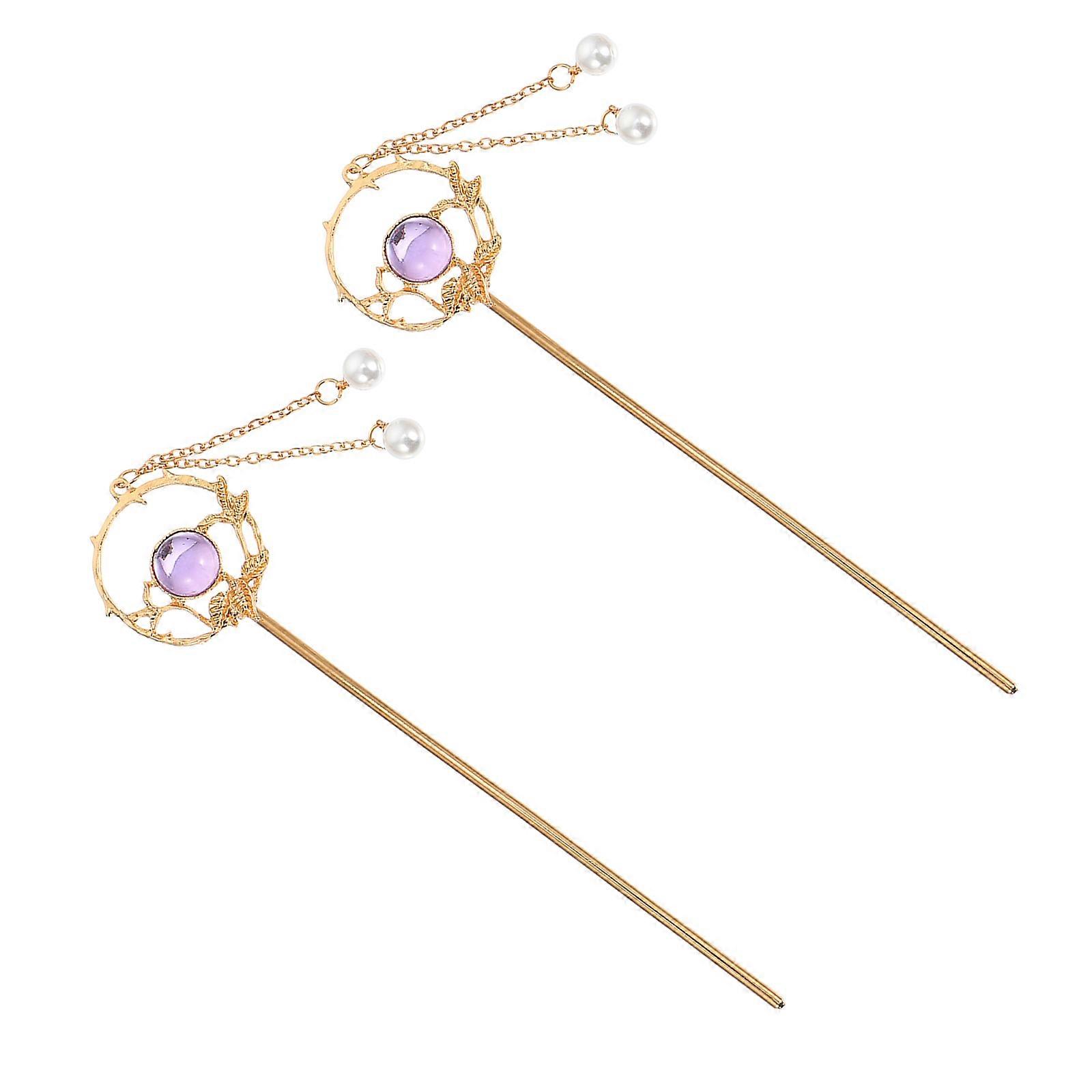 hajtű kínai ősi stílusú bojt strassz hajpálcikák arany mindennapi viselet 2db