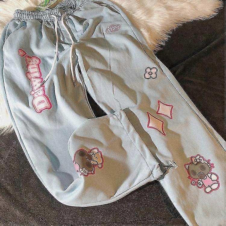 Nya Sanrio Hello Kitty Melody Cartoon Pants Y2k kvinnors höst / vinter Hem varma byxor tryckta Kt Cat Casual Plush byxor gåva
