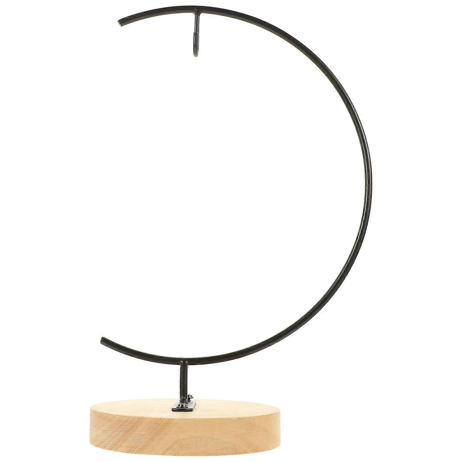 Desktop Ornament Display Rack Iron Creative Shaped Eucalyptus Wood Stable Support Meeting Room 1Set