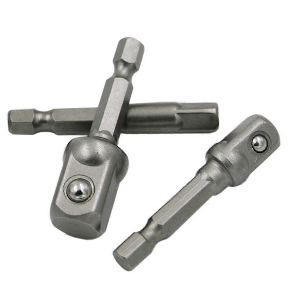 Socket Adapter For Drill Plus Compatibility Diy Projects Chromium-Vanadium Steel 3Pcs