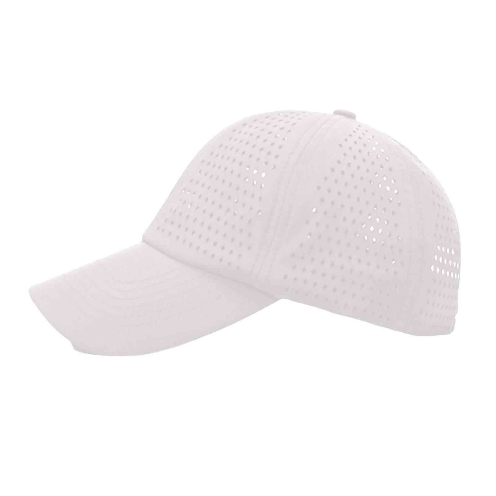 Lightweight Baseball Hat Sun Hat Moisture Wicking Polyester Adjustable Summer Sport Accessory  White