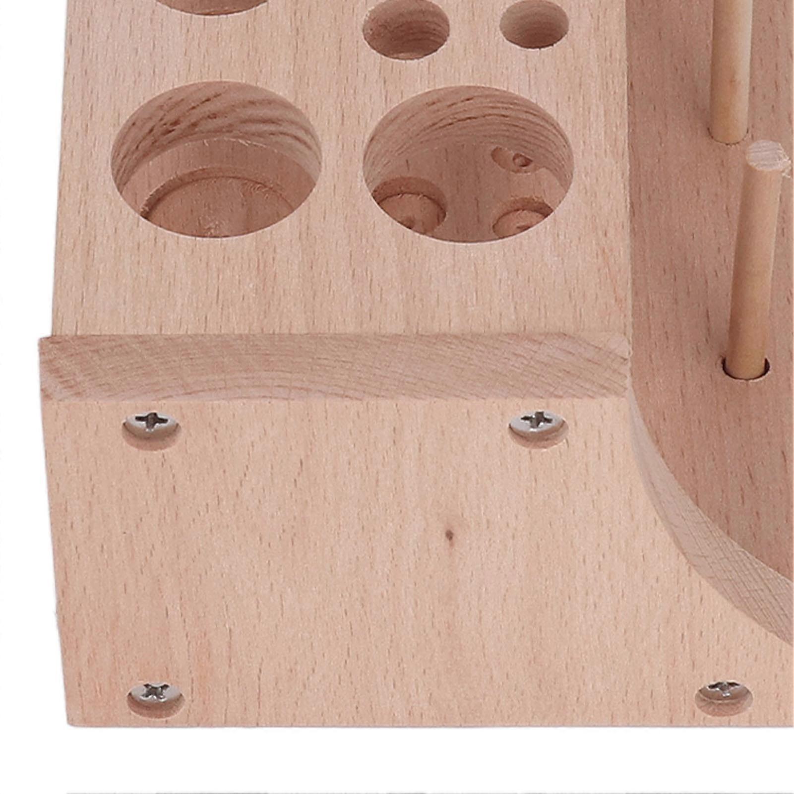 Leather Tool Holder 3 Grid 98 Holes Wooden DIY Leather Art Craft Tool Rack Leather Working Storage Stand