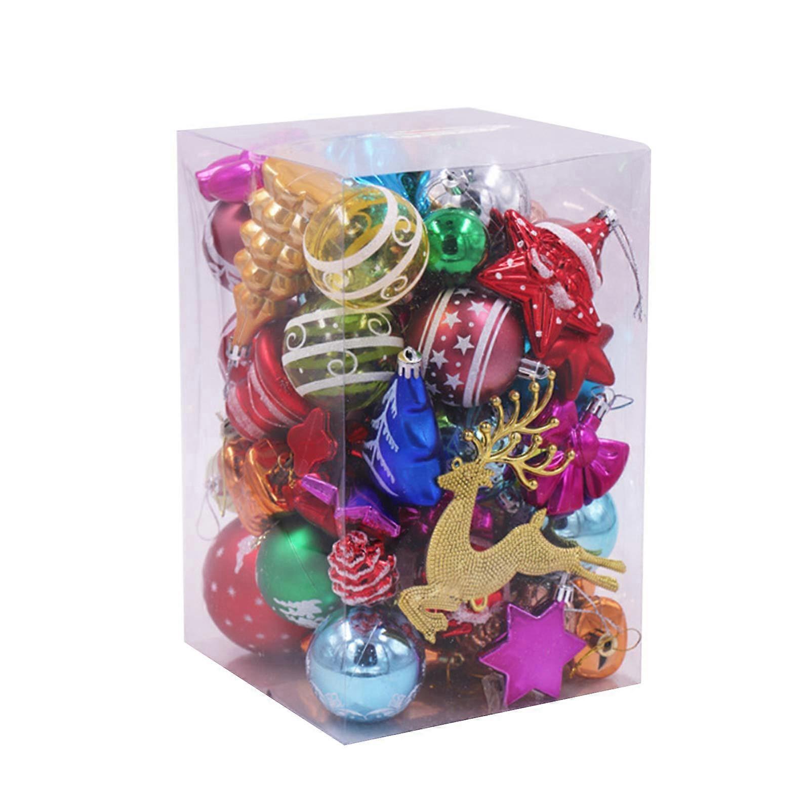 1 Set Shatterproof Christmas Ornaments Snowflake Design Hanging Tree Decorations, 6cm, Assorted Colors