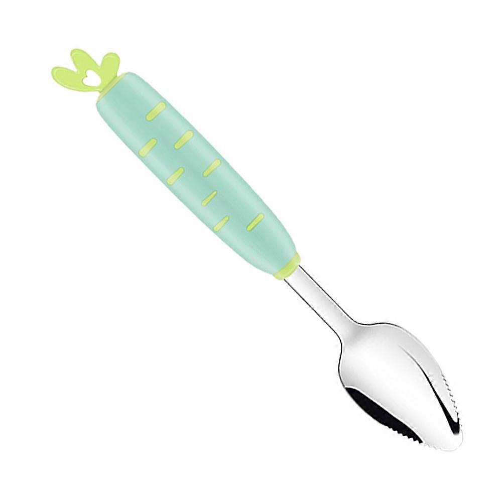 Toddler Spoon Utensils Baby Stainless Steel Carrot Shape Scraping Puree Bottle to Spoon Transition 1Pack