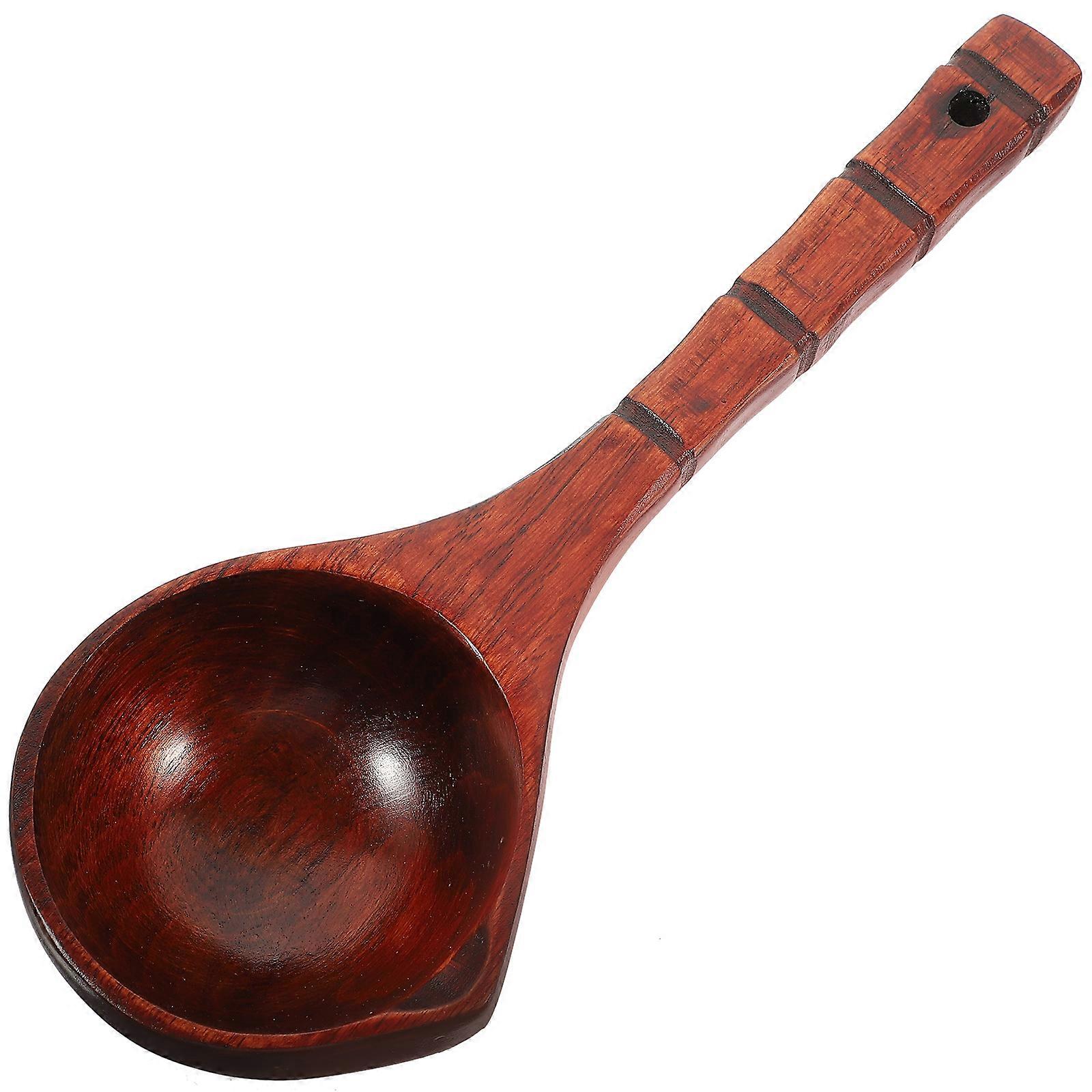 Long Handle Spoon for Home Made of Synthetic Material Coffee Color Suitable for Sauna 1pc