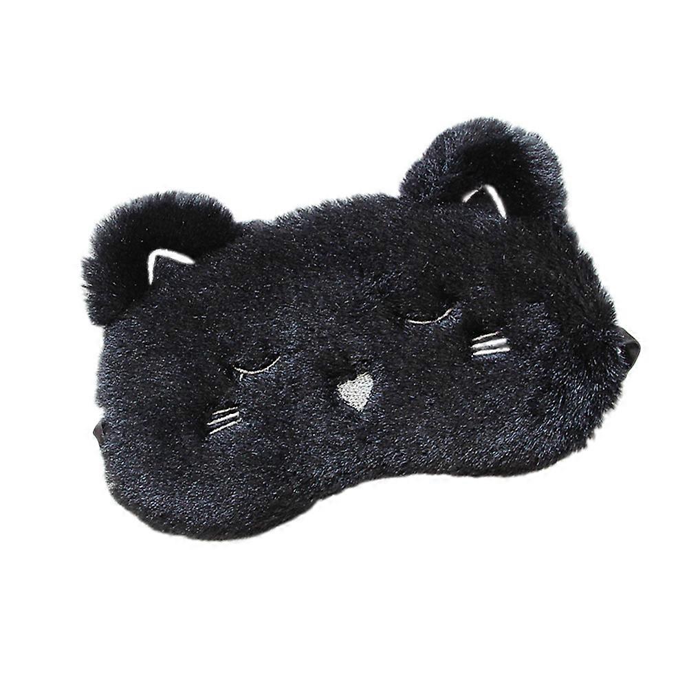 Comfortable Eye Mask Plush Cat Shape For Travel Relaxation Light Blocking 1Pcs