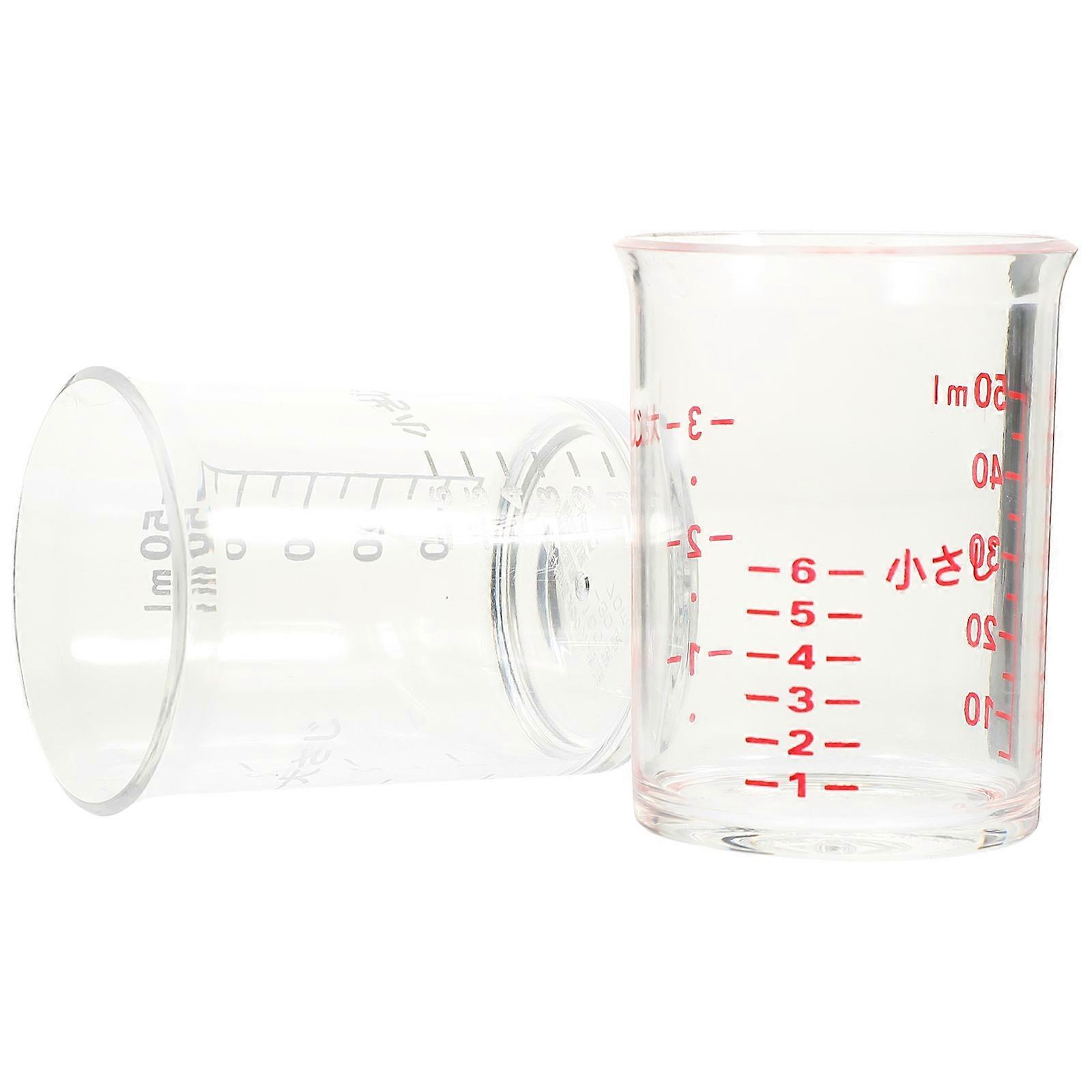 2pcs Bicchieri Trasparenti Latte Cucina Misurini Tazze d'Acqua con Segni di Misurazione