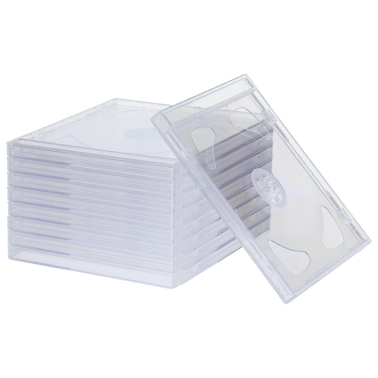 Double CD Jewel Cases Transparent Acrylic CD Storage Holders Travel 9Pcs