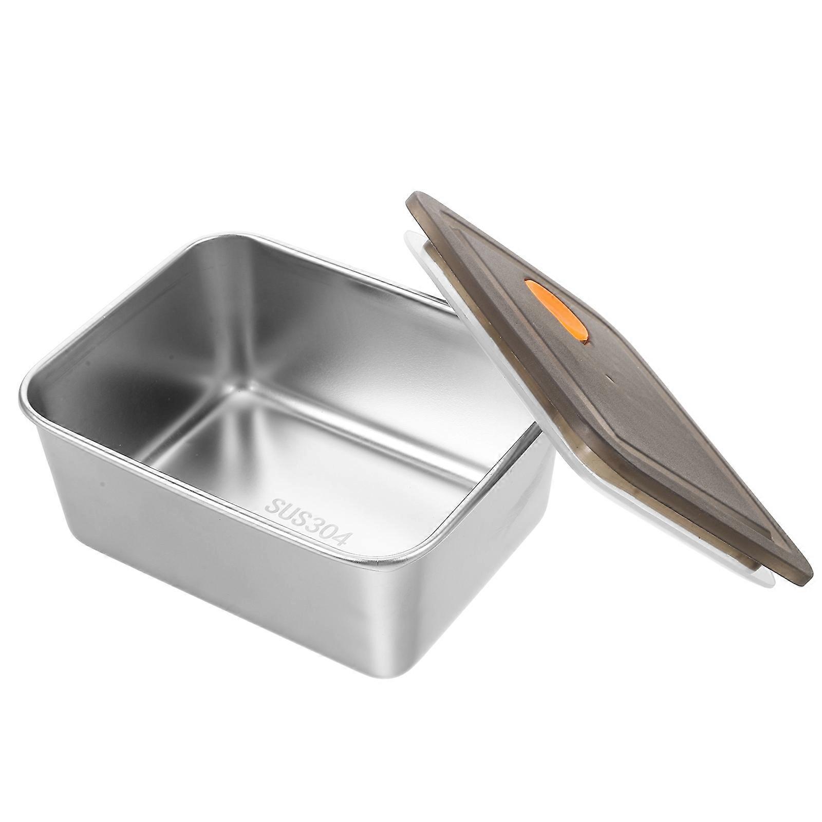 Stainless Steel Food Preservation Box with Lid for Fruit Salad Snack Meal Prep 1 Set Stainless Steel Storage Container
