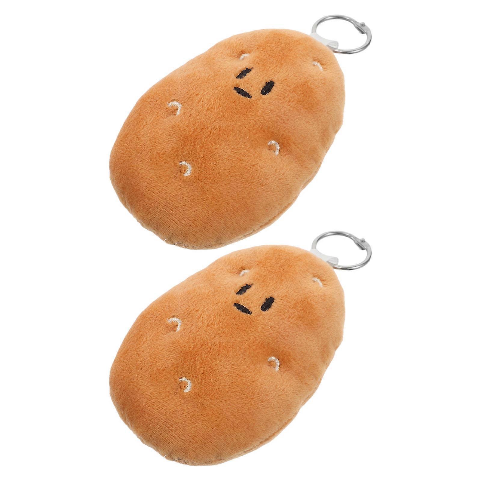Cute Plush Potato Keychain Doll Pendant Bag Decoration Adorable Mini Vegetable for Car Keys Versatile Use Unique Expression for Friends