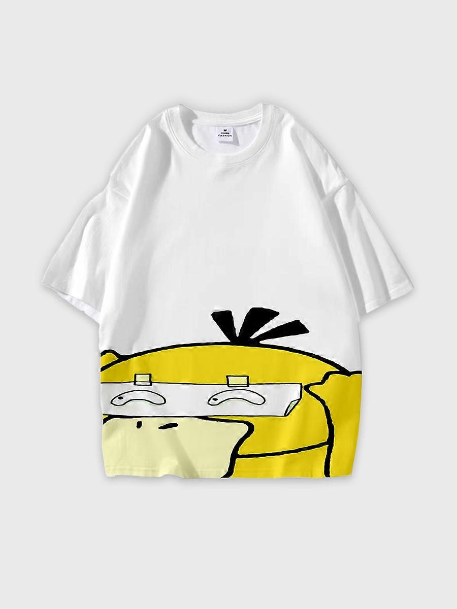 T-shirt round neck Cartoon Pattern loose short sleeve K342