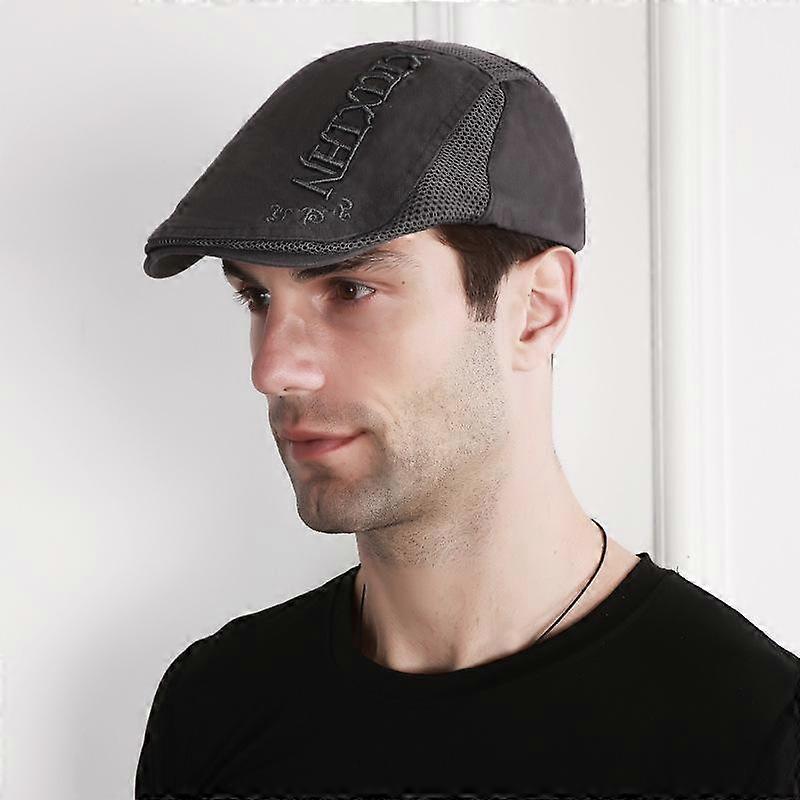 Mesh Duck Tongue Hat Men's Beret Spring and Summer Net Cap Breathable Sun Hat Hat Ms. Silk Screen Forward Cap