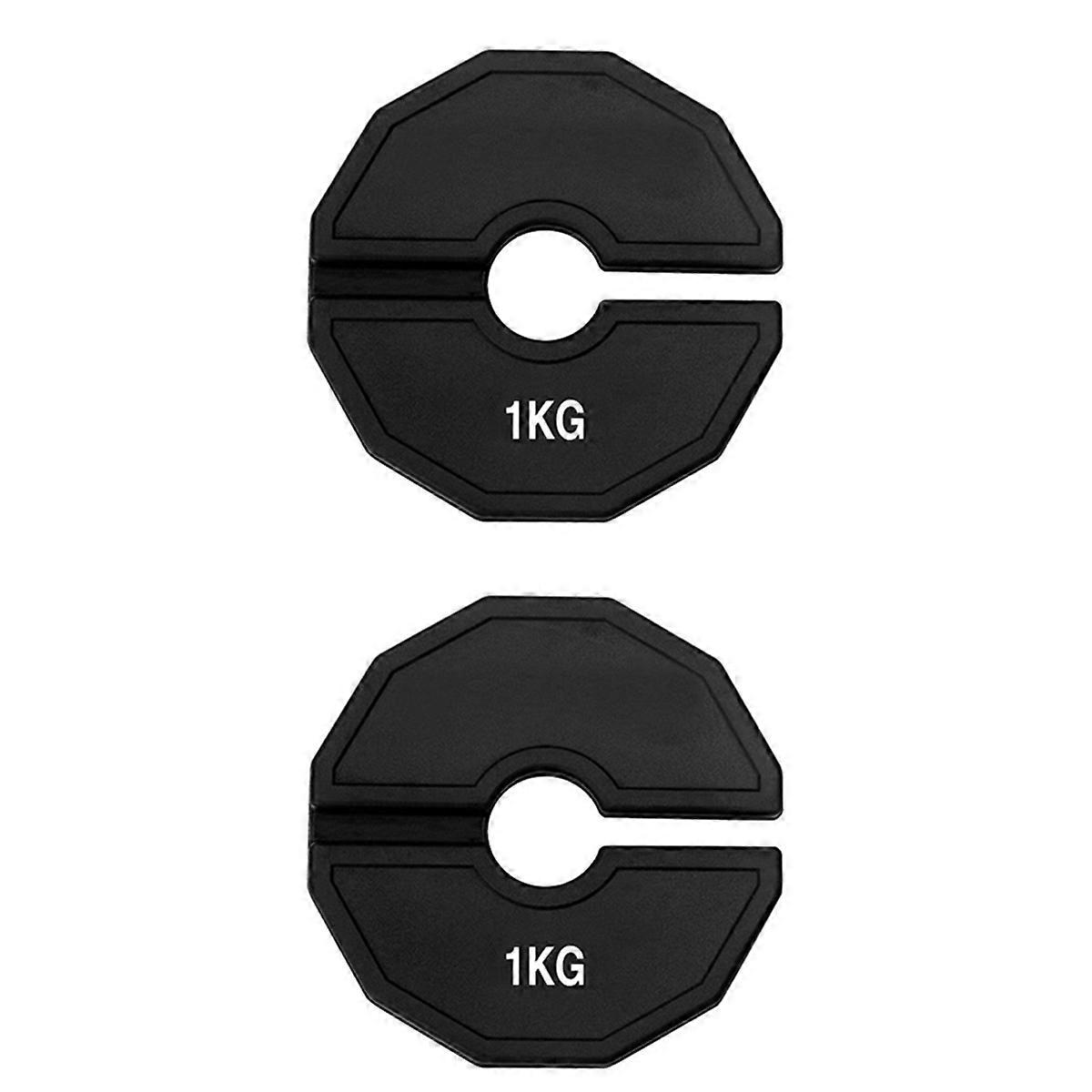 2PCS 1KG Gym Micro-Plaques Haltère Plaque de poids fractionnée Plaques de poids fractionnées en caoutchouc Add-on C