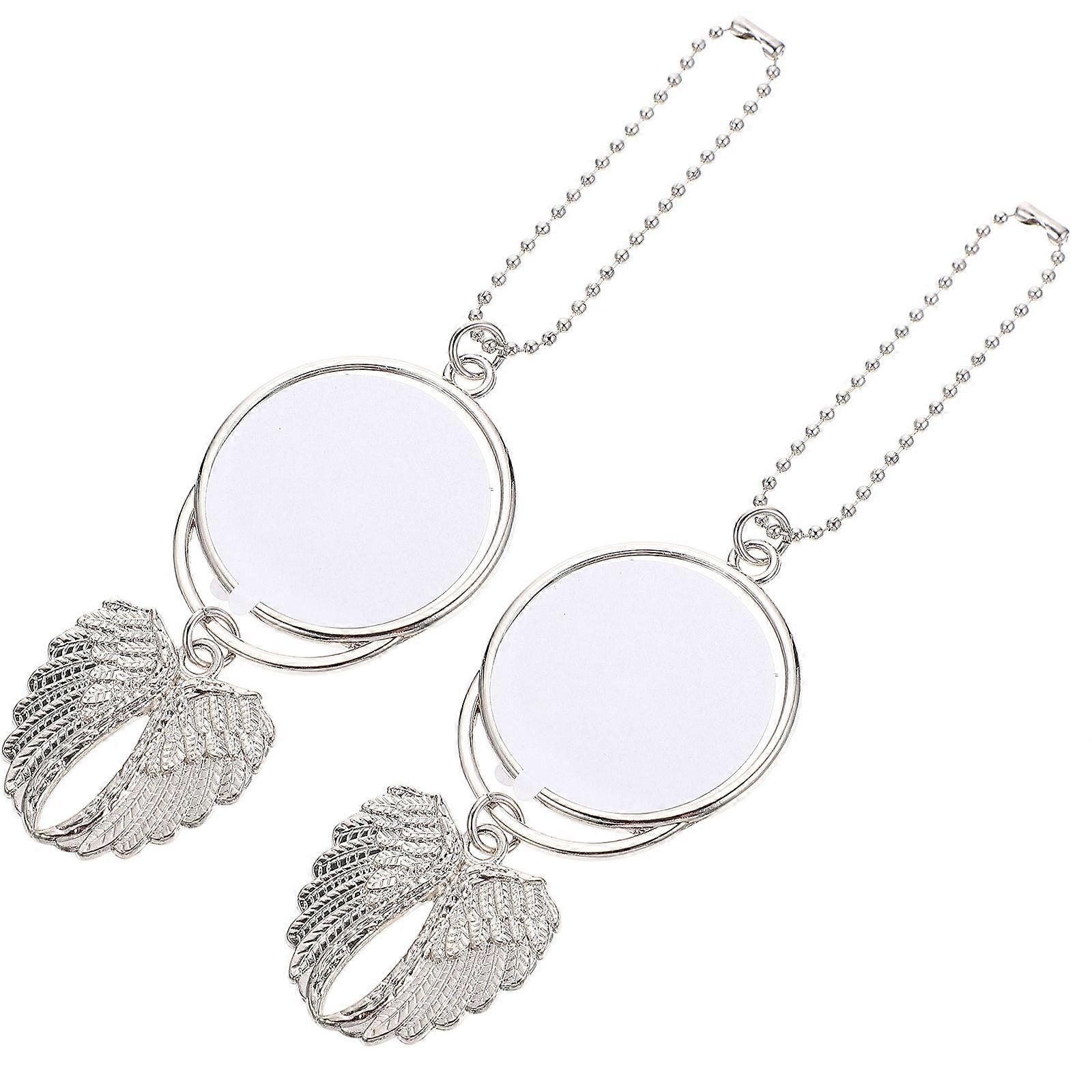 a refined and professional product description based on your input:

 

**2PCS Zinc Alloy Angel Wing Car Keychain Ornaments – Stylish Car Interior