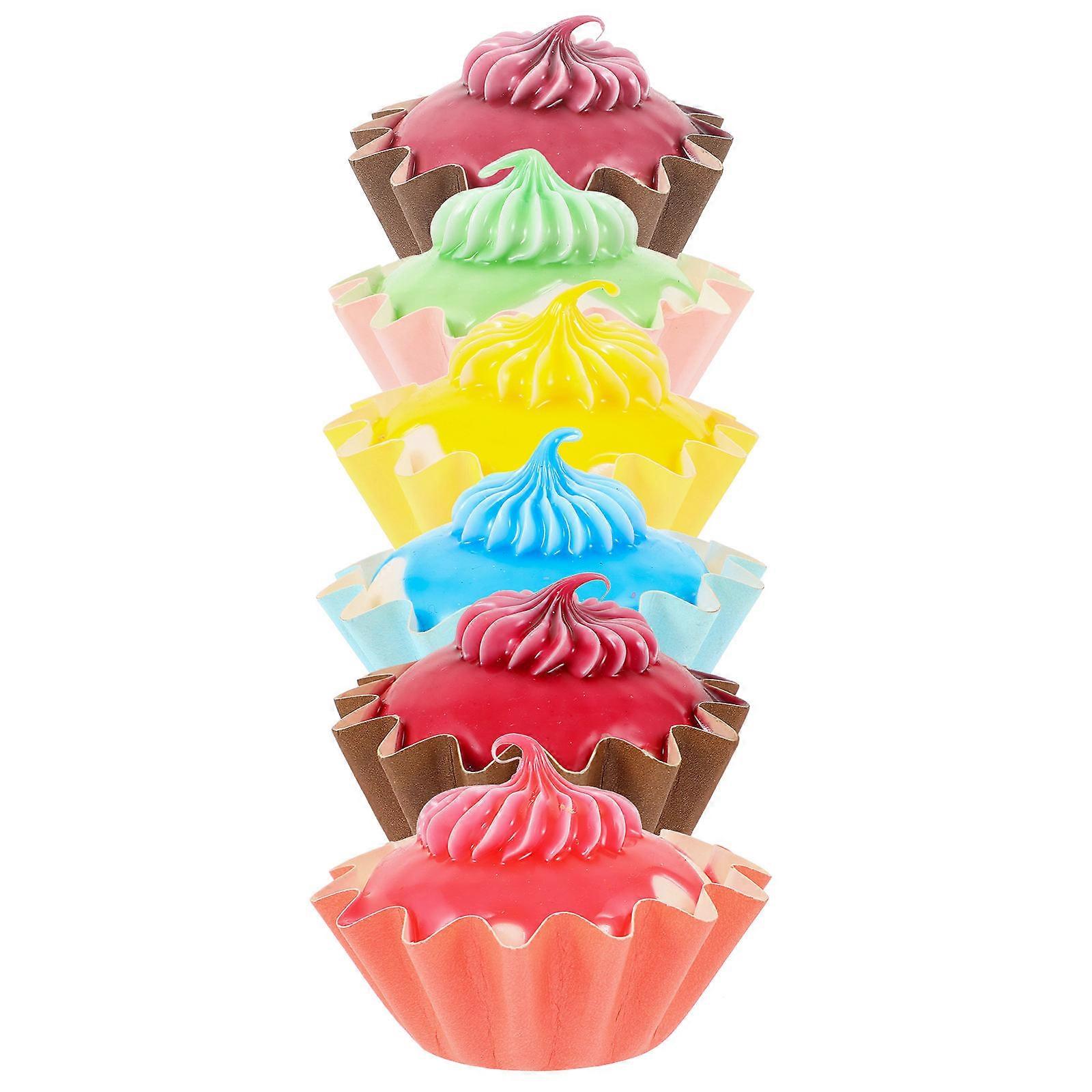 Artificial Dessert Fake Sweets Photo Prop For Shop Display Realistic Design Square Shape 6 Pcs
