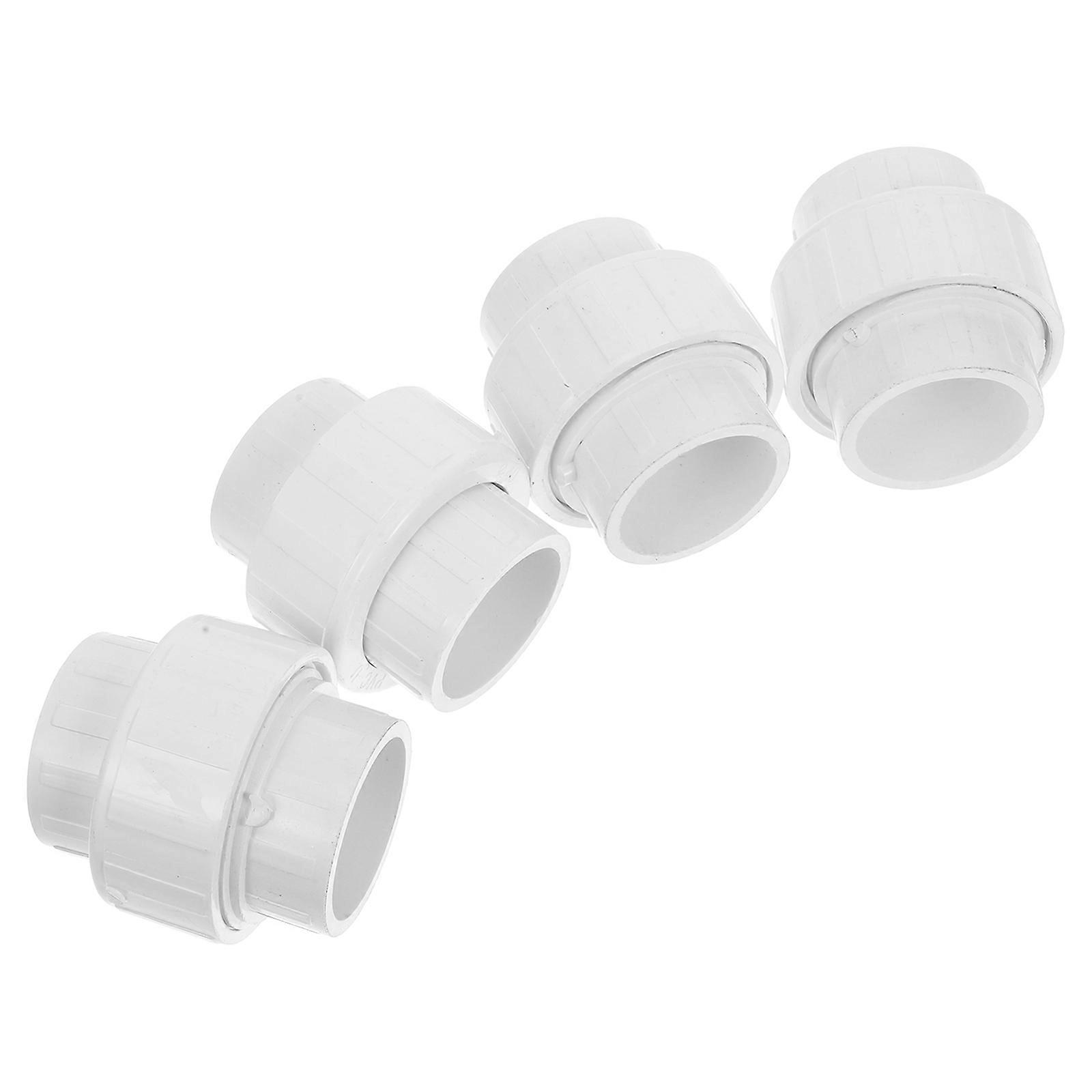 Durable PVC Coupling for Home Use Easy Installation White Plastic Water Pipe Connector 4pcs