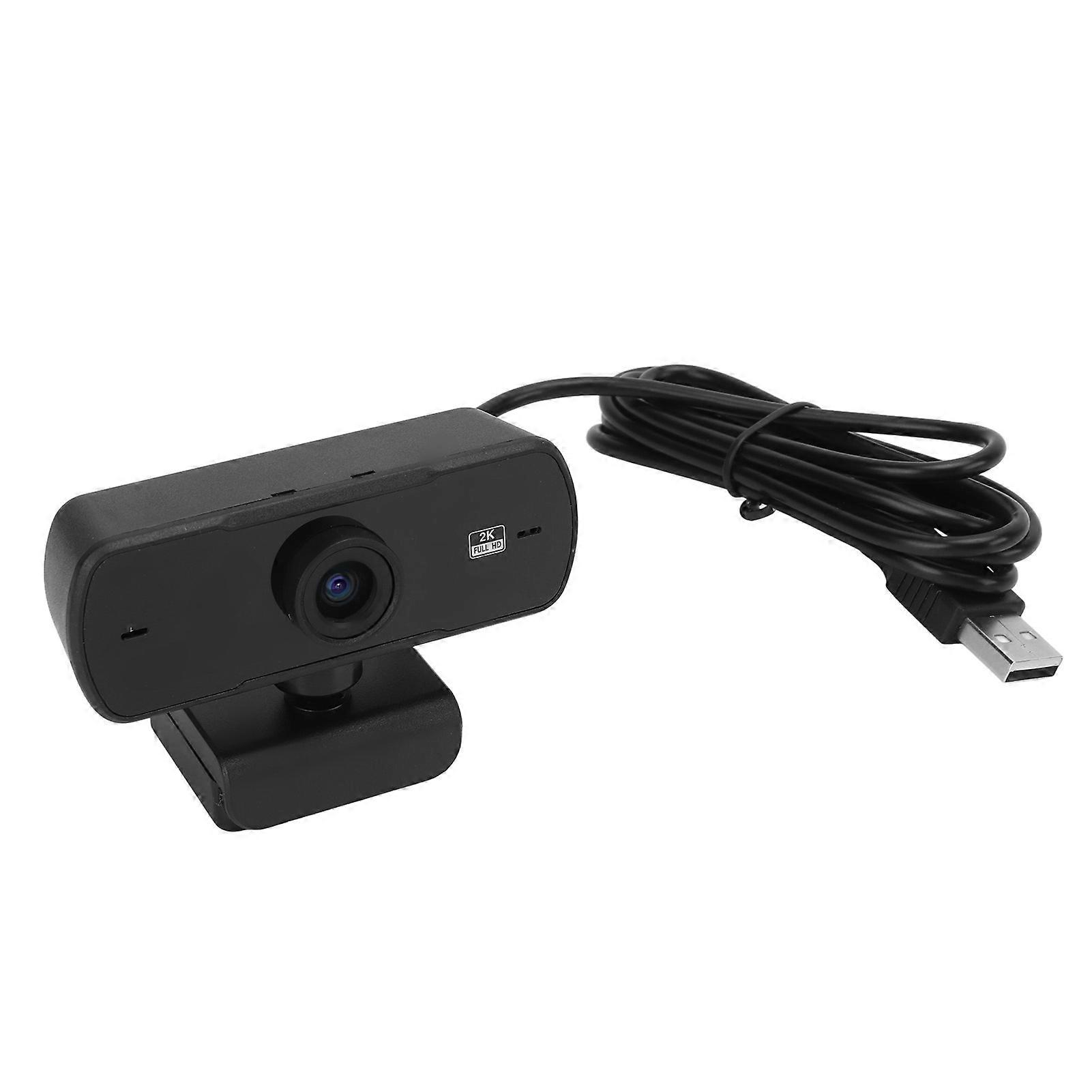 Webcam USB HD 1440P Desktop Computer Laptop Universal 360° Rotating Camera Built in Noise Cancelling Microphone PC Camera