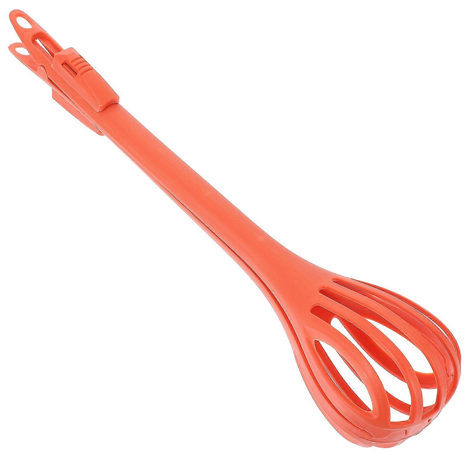 Red Multifunctional Egg Whisk Kitchen Tongs for Home Use Made of PP Easy to Clean and 7.87 Inches