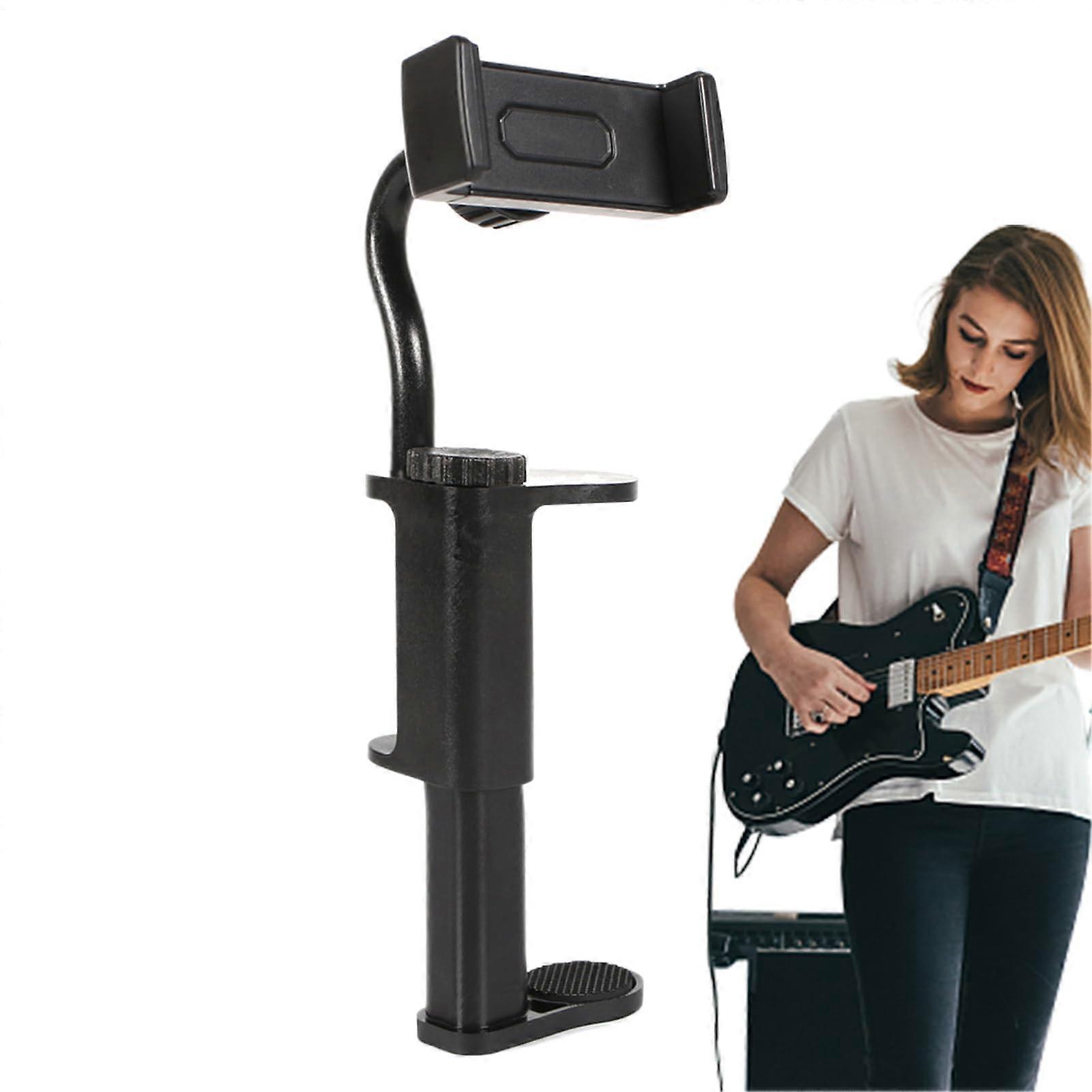 Guitar Phone Holder - Smartphone Clamp for Recording, Streaming, Video Calls, Travel, Adjustable, Universal Compatibility
