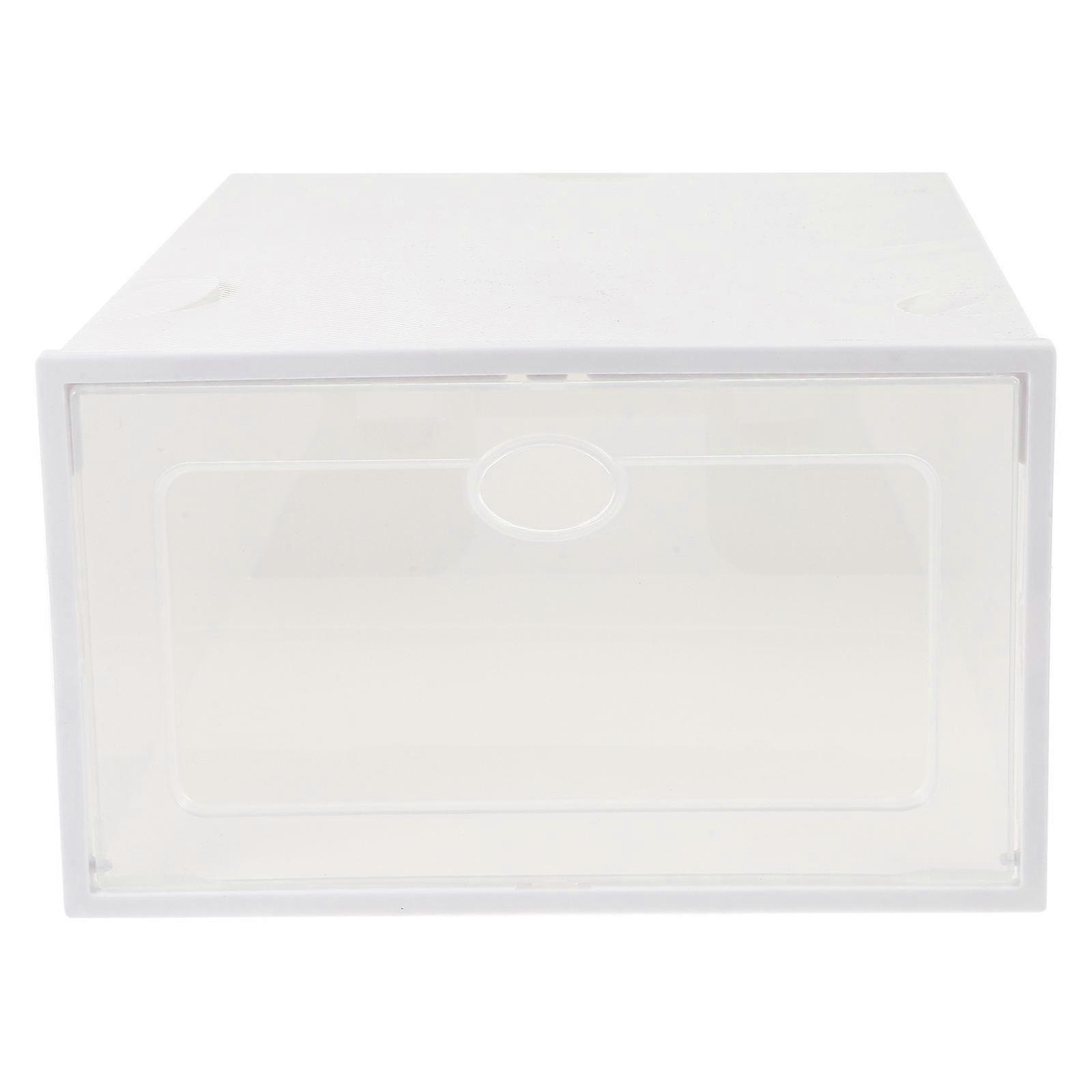 Transparent Storage Box for Shoes PP+ABS Plastic Beige Shoe Container with Drawer Design