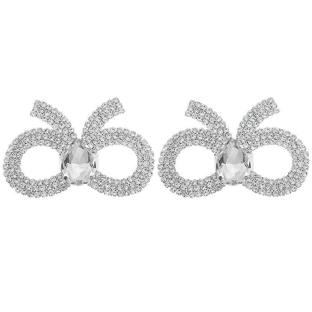 Silver Rhinestone Shoe Clips for Decoration Durable and Shiny Suitable for All Shoes 1 Pair
