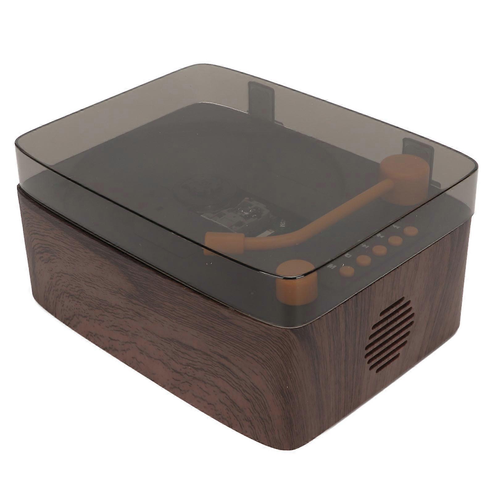 Bluetooth CD Player HiFi Stereo Portable CD Music Player with Remote Control Dust Cover Wood Grain Color 