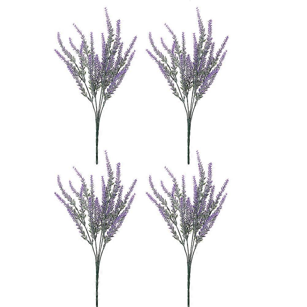 Artificial Purple Flowers for Decor Details UV Resistant 4 Pcs