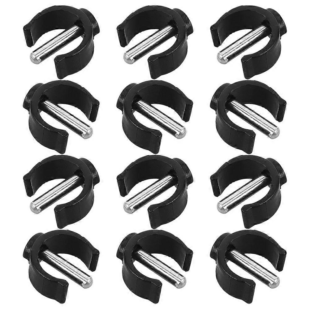 Walker Tube Clip 12Pcs Steel Cane Accessories Secure Connection Non-Slip Easy Installation C-Shape For Seniors