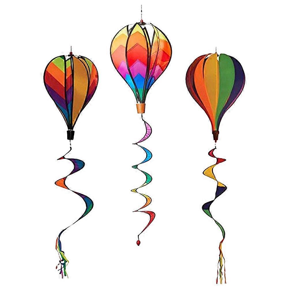 3pcs Hot Air Balloon Wind Spinners and Windmill Pendent Yard Decorations