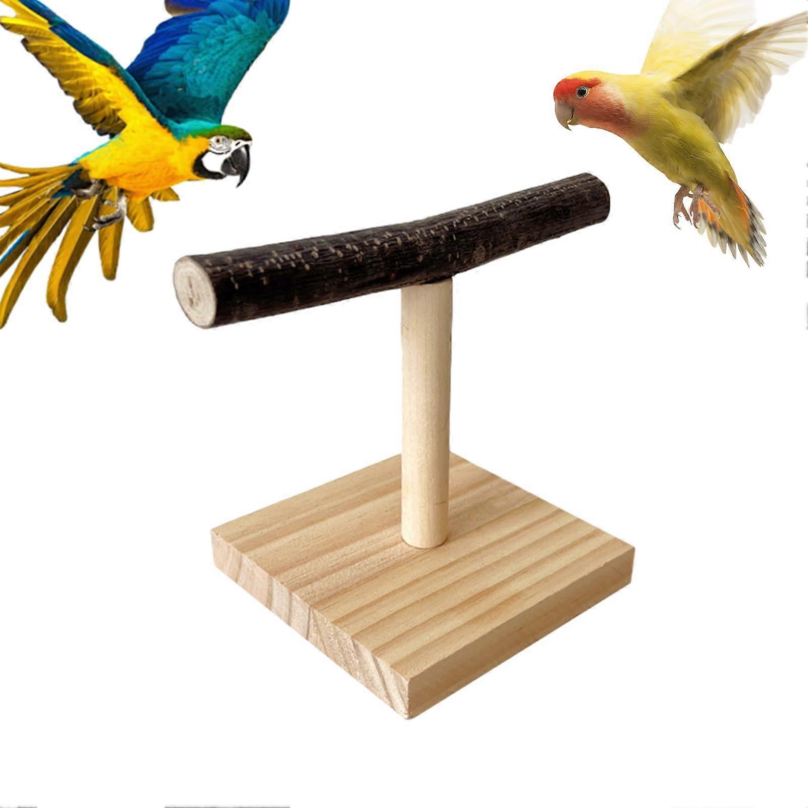 Parrot T Perch, Bird Play Stand, TShaped Wooden Perch – 15×12cm