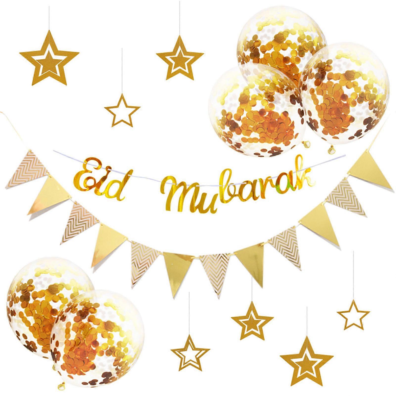 Eid Decoration Balloons Banner Eid Banner for Home Outdoor Islamic Vacation