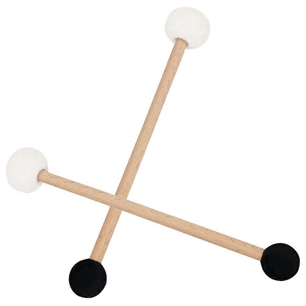 Double Ended Bass Drum Mallets with Comfortable Handle, Rubber Felt Tips for Percussion Drumsticks Ideal for Beginners, Students and Professionals