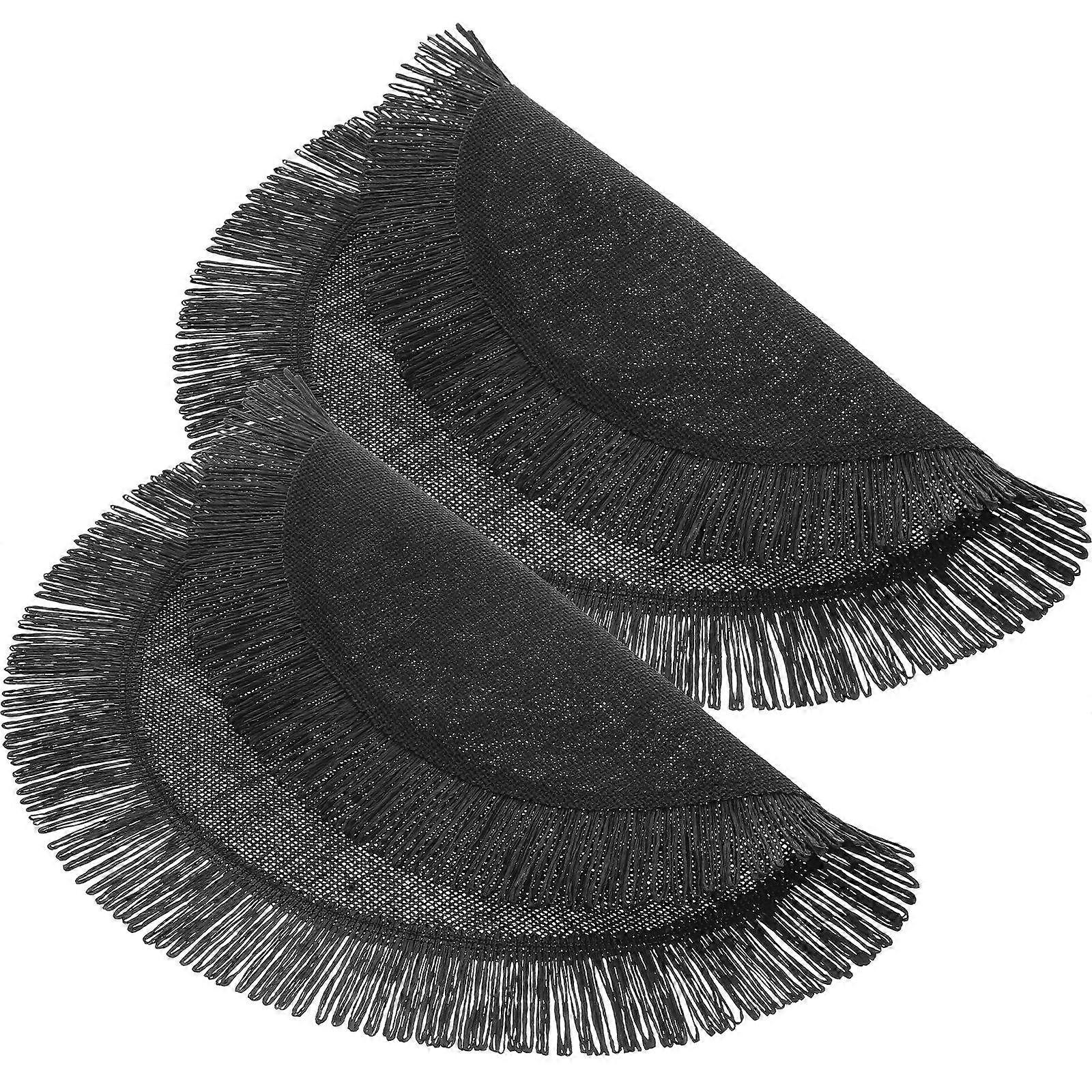 2Pcs Round Woven Cutlery Mat Placemat Dining Table Coasters