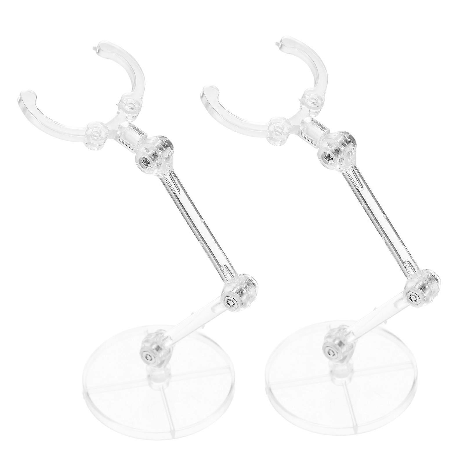 Figurine Stand Figures And Articulated Dolls Desktop Display Support Transparent 2Pcs Sturdy Holder Base