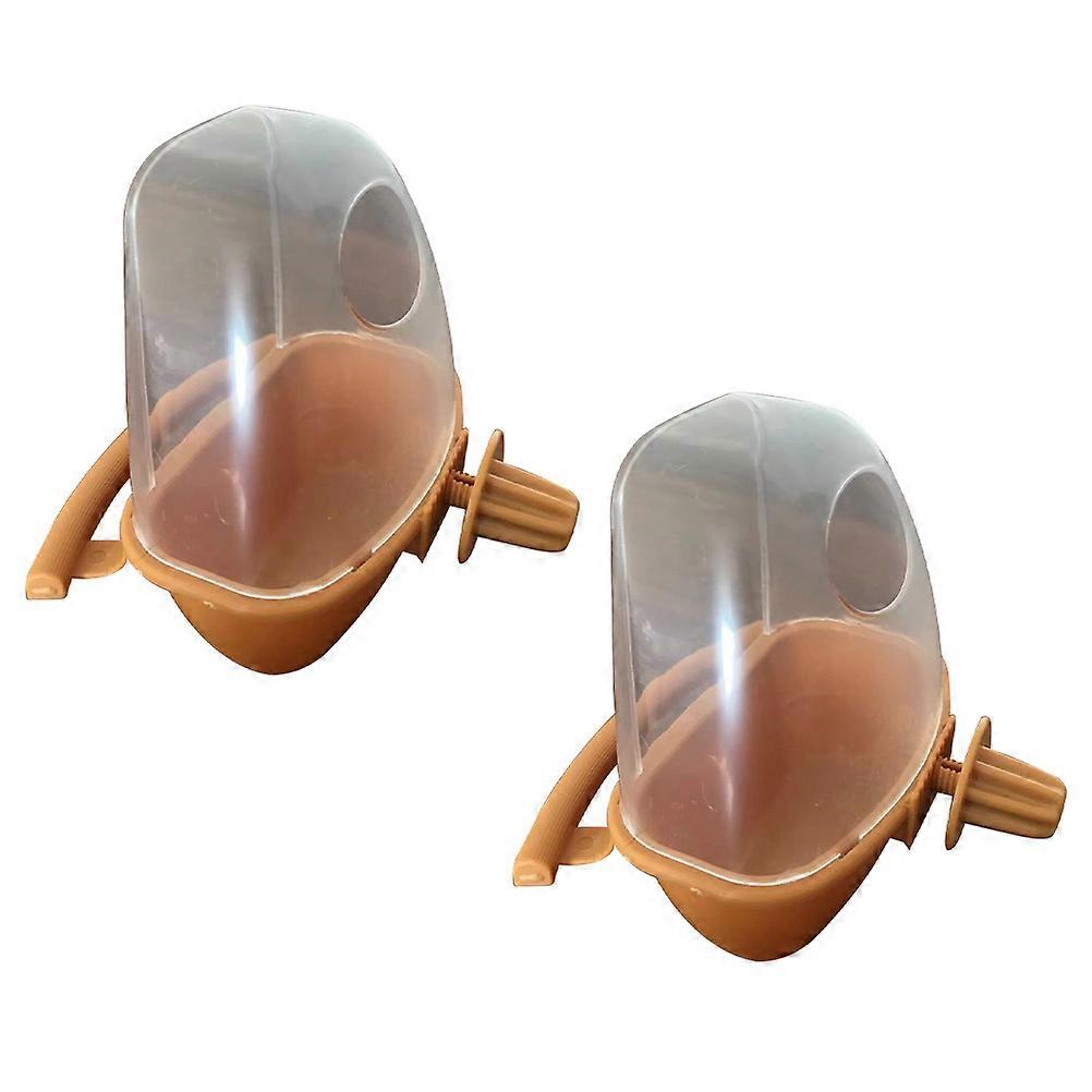 Cage Bird Feeder Plastic Parrot Feeding Box for Feeding 2Pcs Durable