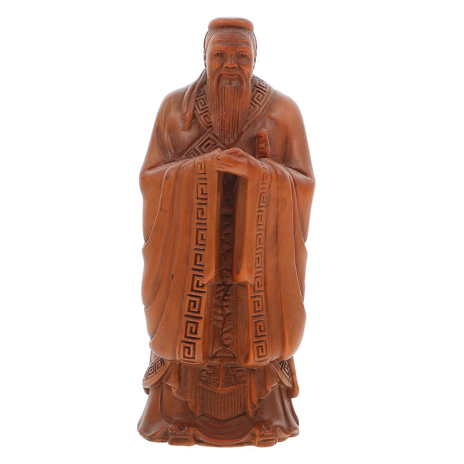 Wooden Confucius Craft, Fashionable Art Piece for Home and Professional Spaces