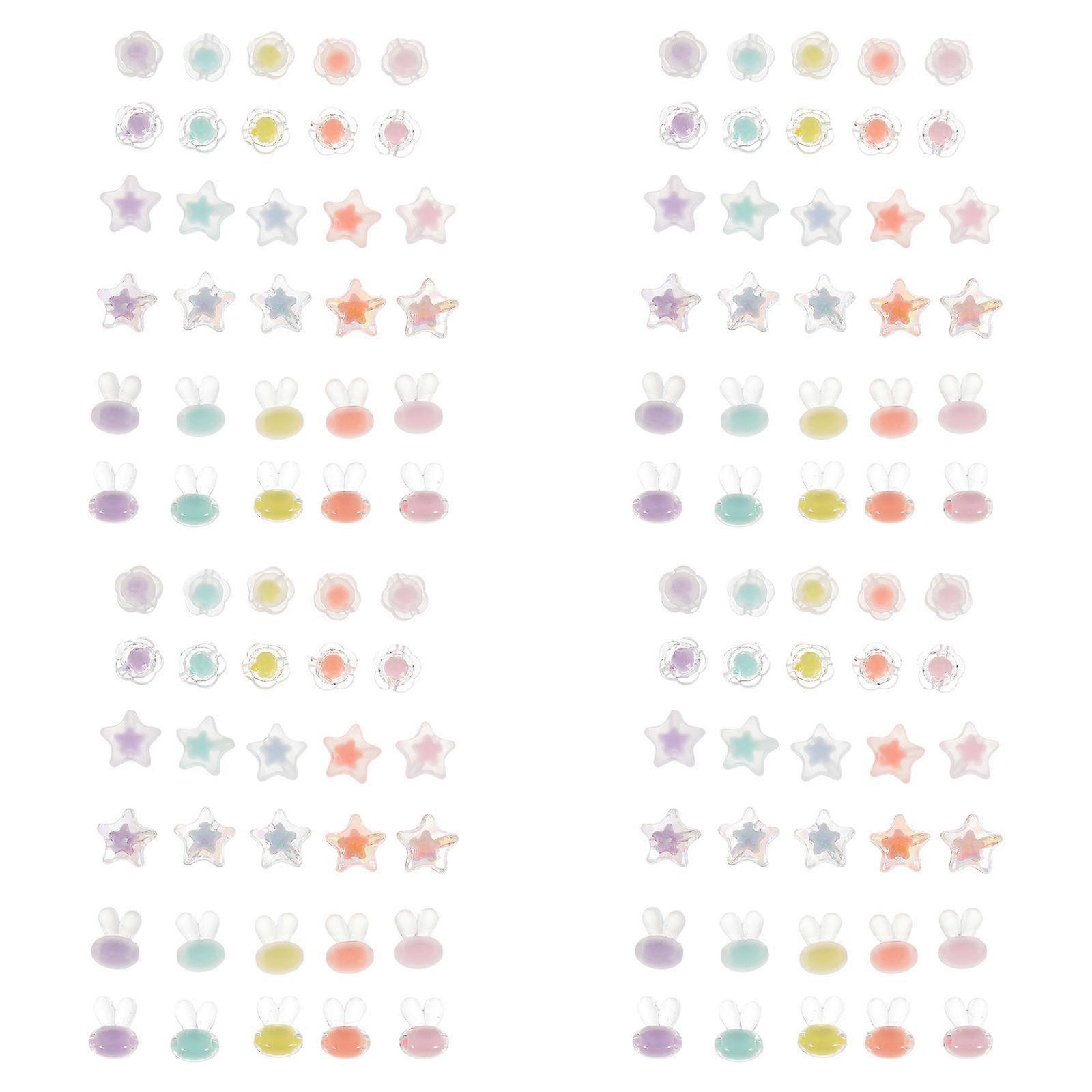 DIY Craft Beads for Bracelet Making Assorted Color Plastic Decorative Bead 120 Pieces