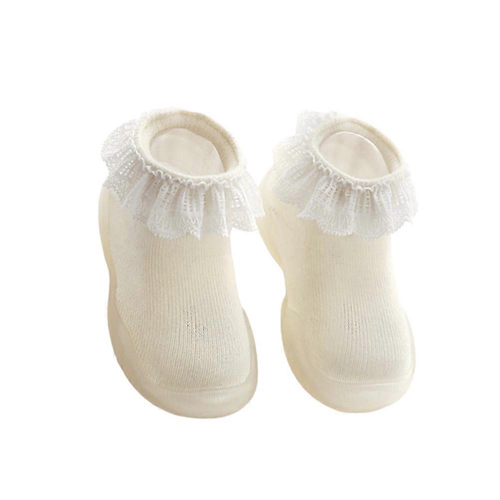 Non-Slip Baby Walking Socks For Toddlers Size 20/21 White Suitable For Indoor Use On Smooth Floors 1 Pair