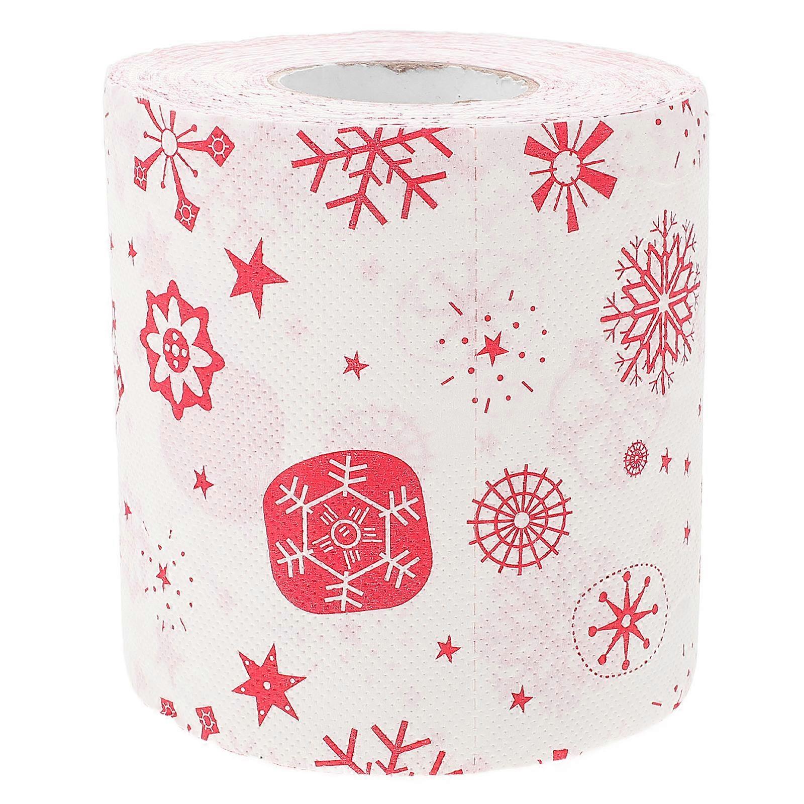 Unique Christmas Pattern Toilet Paper Roll Ideal For Holiday Decorations And Guest Impressions 1 Roll