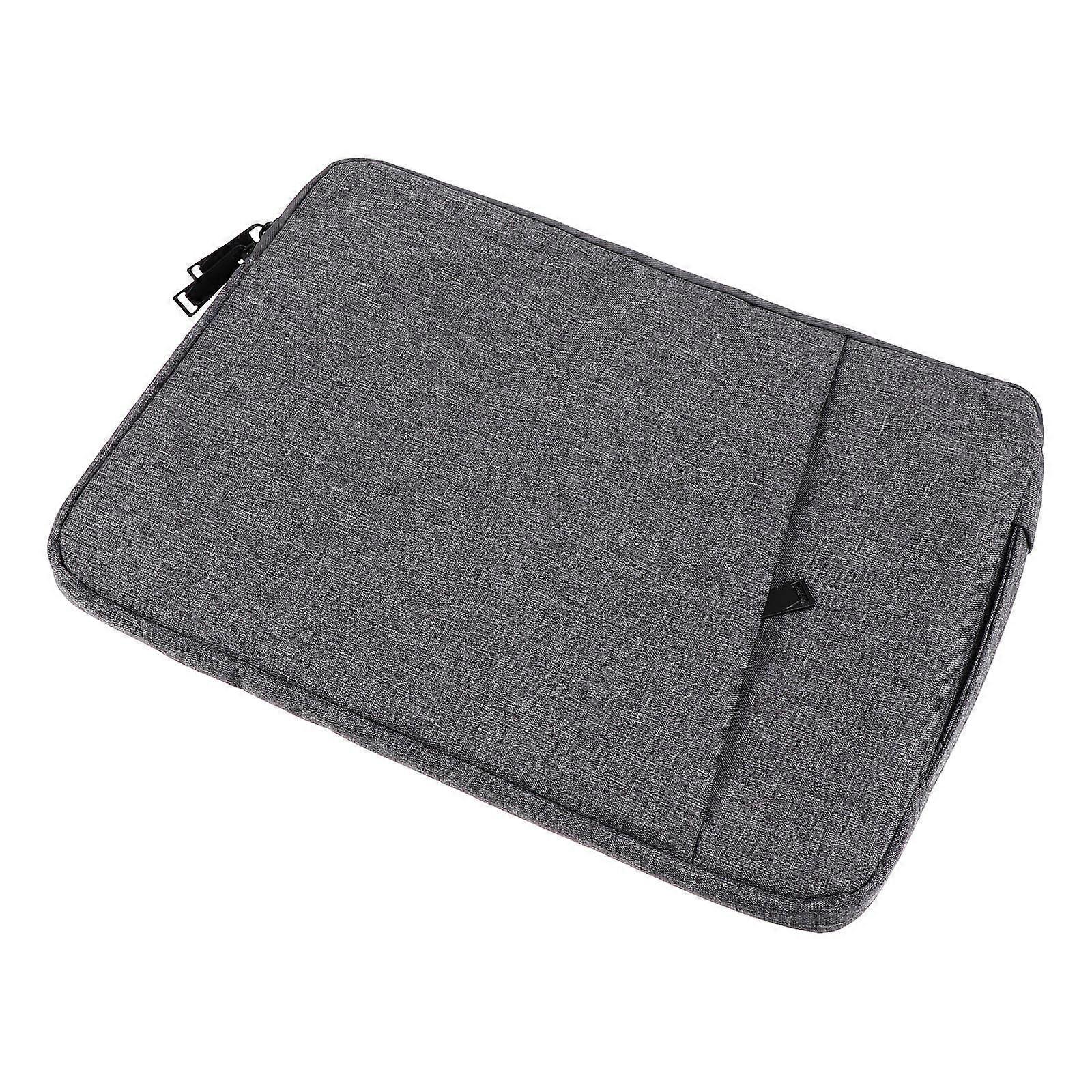 Portable Laptop Handbag Fashion Computer Bag with Handle for Travel Business in Dark Grey Polyester