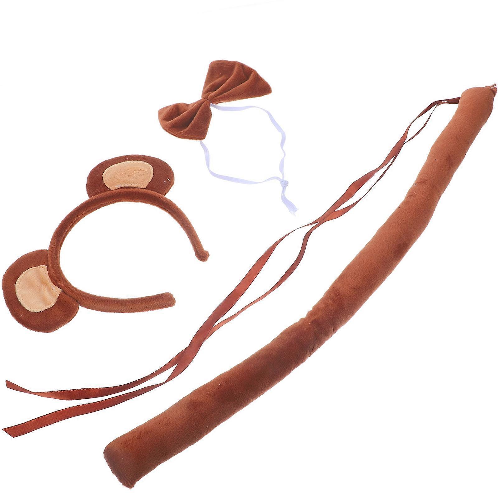 Monkey Cosplay Monkey Role-playing Props Coffee Party Accessory Including Headband Bow Tie Tail 1 Set