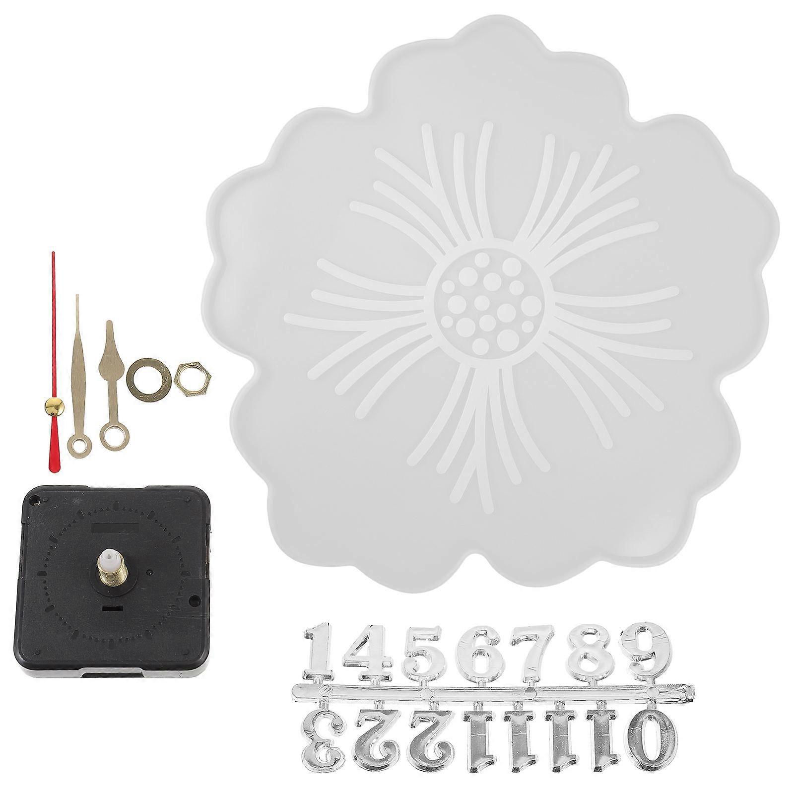 Silicone Clock Mold Kit Flower Shape DIY Manual Timepiece Mold for Creative Crafts, Custom Wall Decor, Unique Gift for Friends and Family