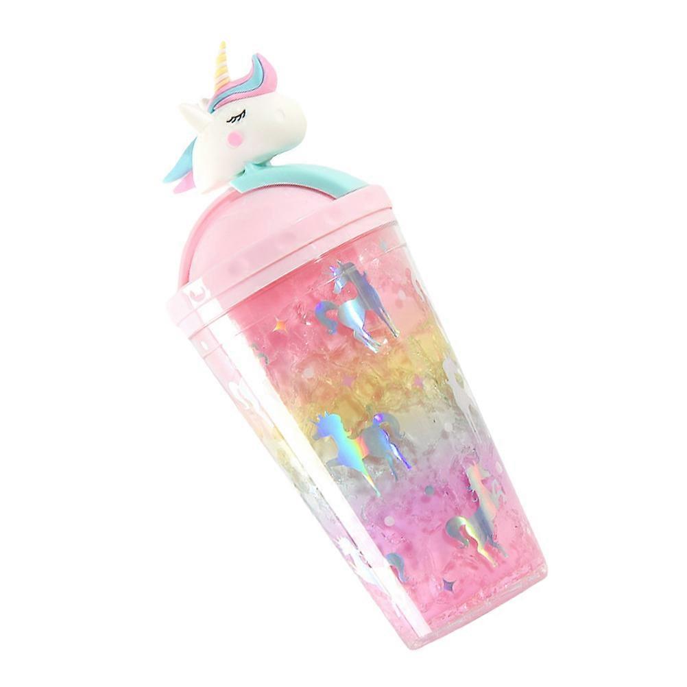 Frosty Ice Drinking Cup Unicorn Style For Sports Use And Office Use In Pink Design With Large Capacity 1Pc