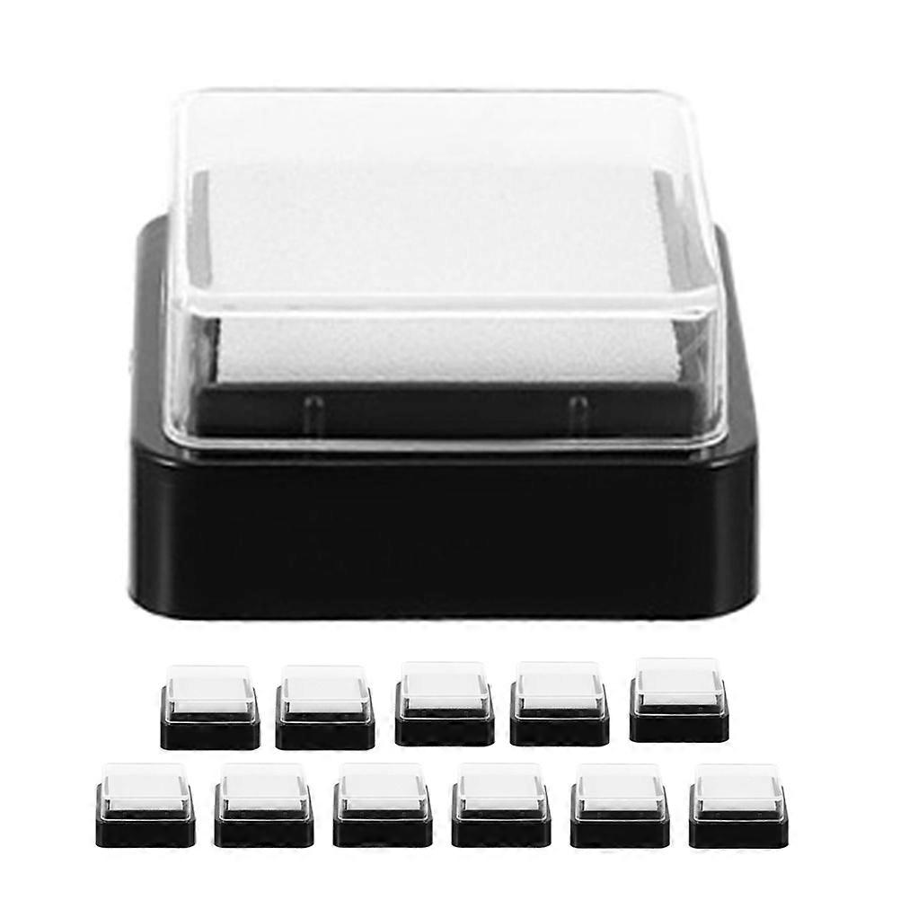 Black Washable Ink Pads for DIY Crafts and Office Use with Storage Case Plastic and Sponge 12pcs