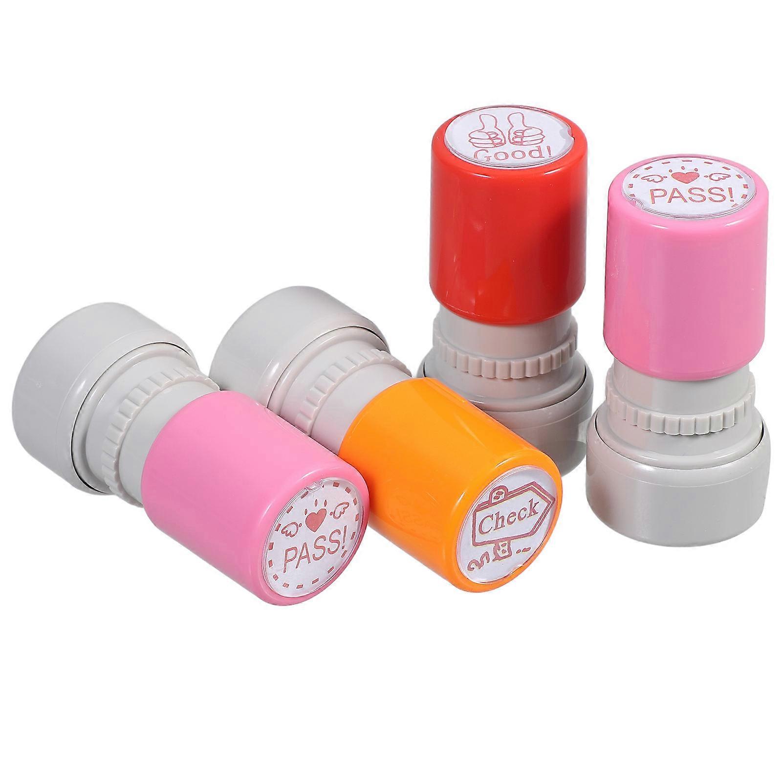 4pcs Reward Stamps for Teachers – Fun Classroom Essentials with Random Patterns, Reusable Plastic Stampers for Positive Reinforcement and Student