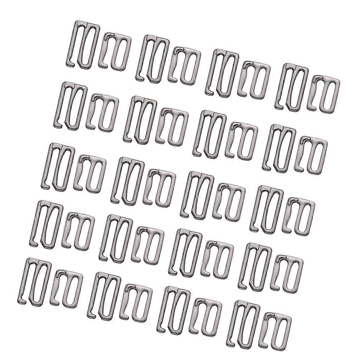 40pcs Adjustable Bra Strap Slides Sewing Clips and Clasp Hooks for Women and Girls (Black)